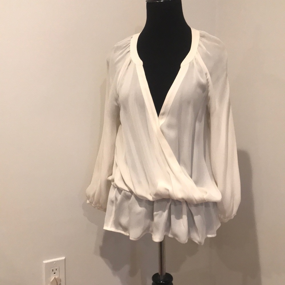 Joie ivory  silk blouson blouse.
